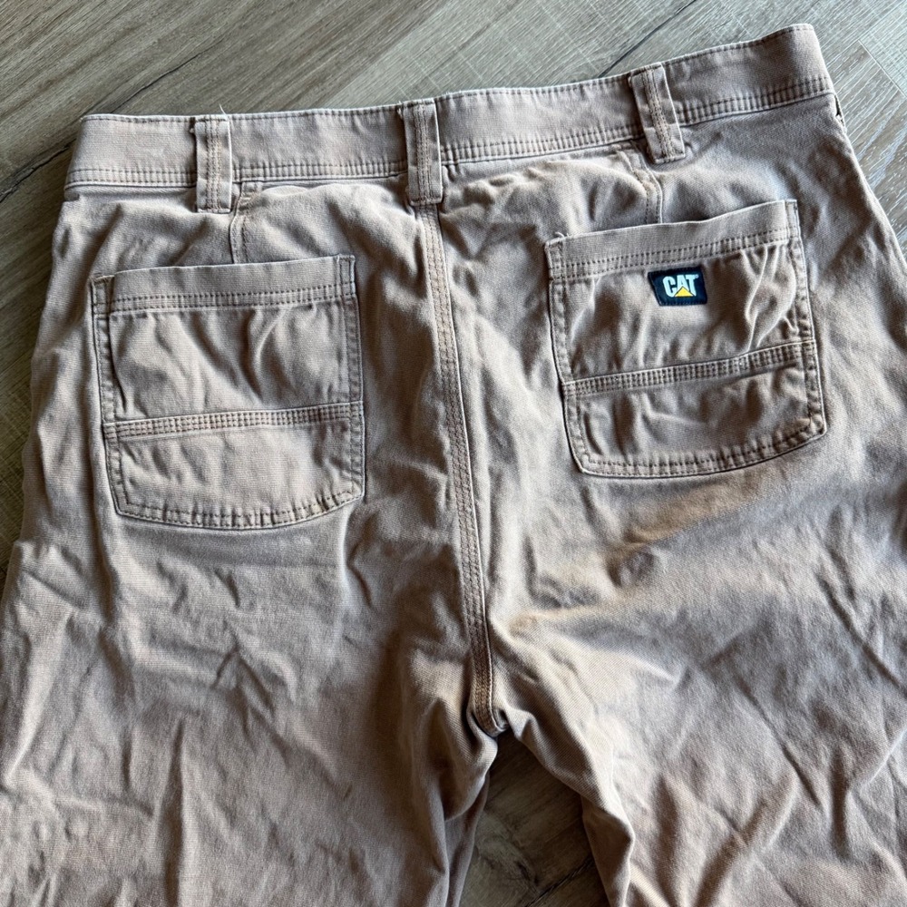 CAT Caterpillar Mens 36x29 Brown Canvas Work Pants Stretch Utility Trousers